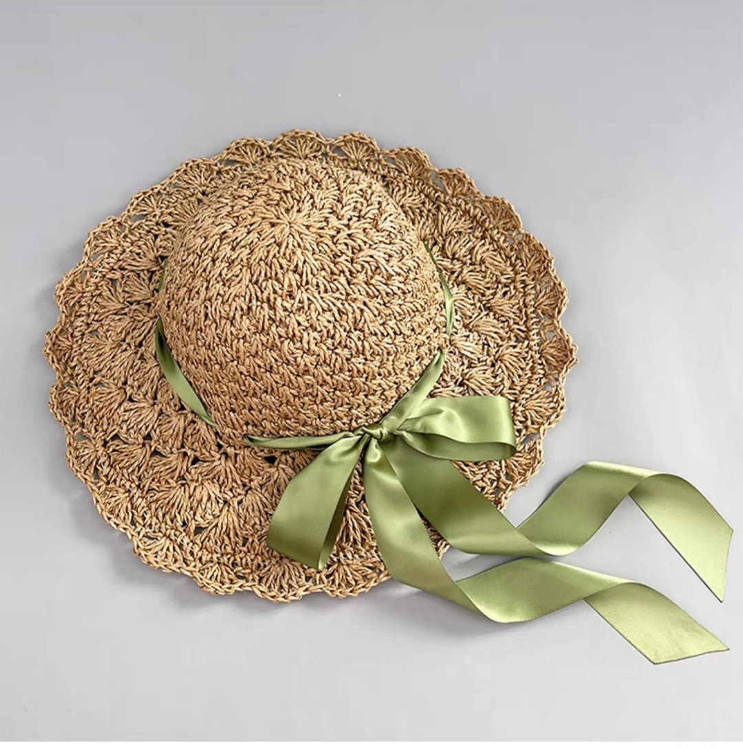 Mũ nón rộng vành đi biển du lịch dã ngoại chống nắng chất liệu cói thời trang Hàn Quốc dona25012102