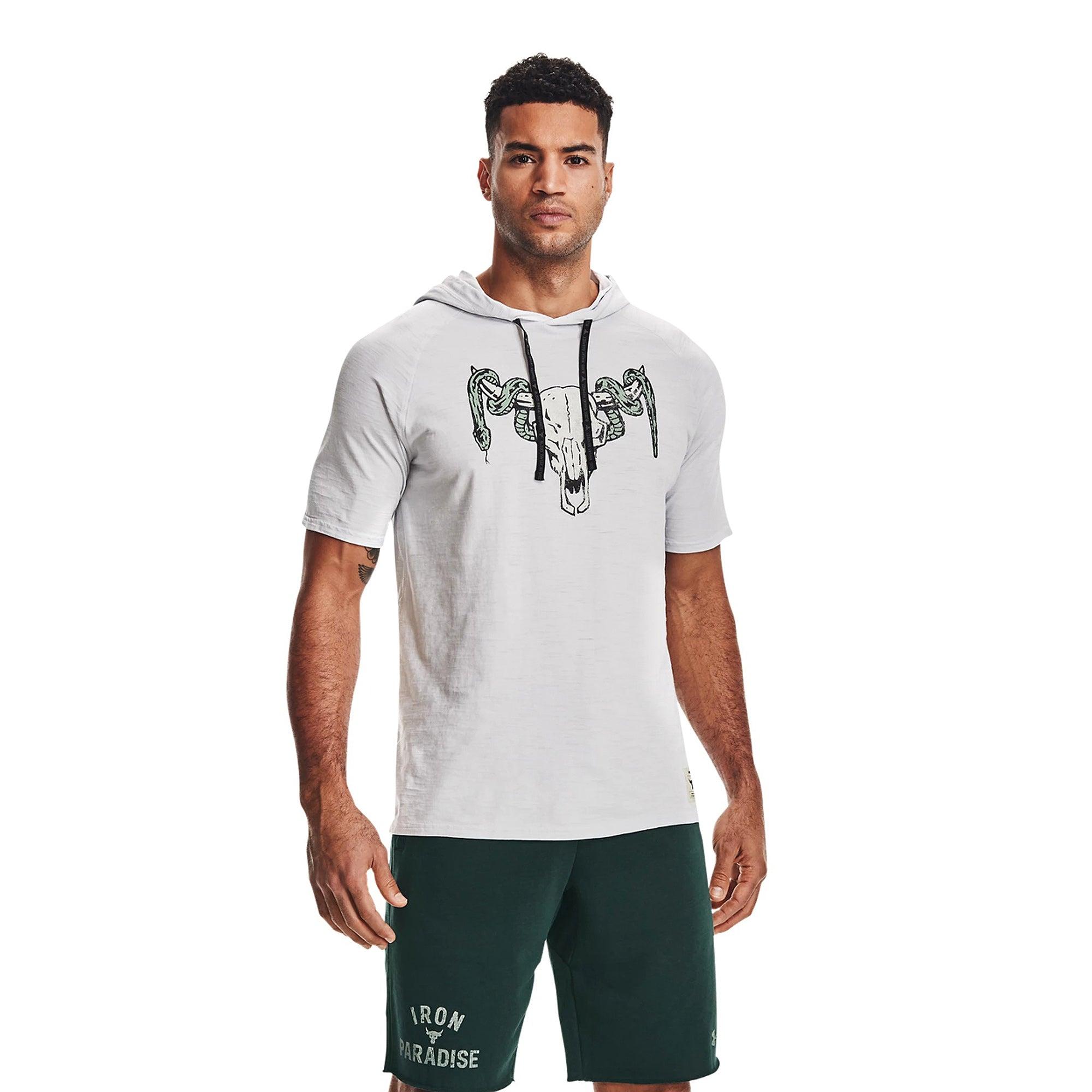 Áo khoác hoodie tay ngắn thể thao có nón nam Under Armour Project Rock Cc Ss - 1361719-014