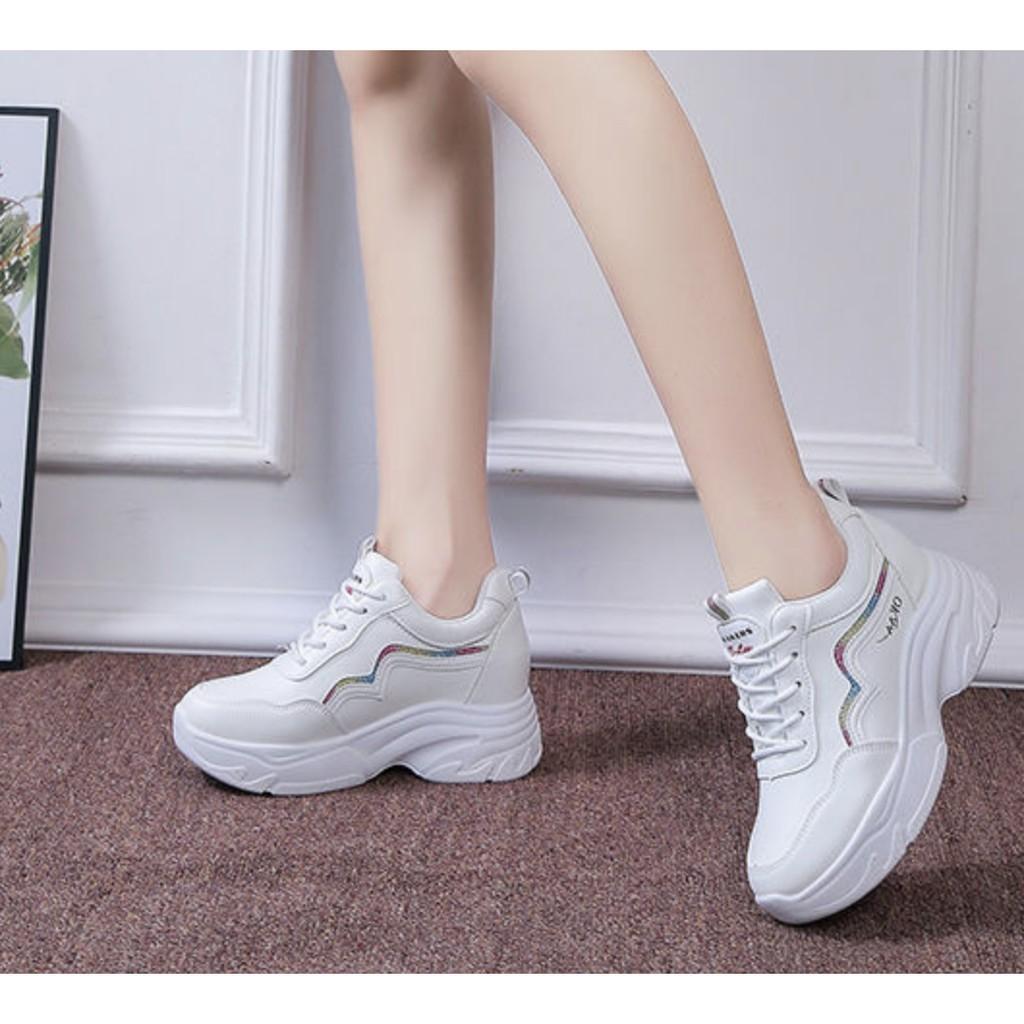 Giày Sneaker nử thể thao đế đôn 6 phân giày nhẹ kèm Hộp