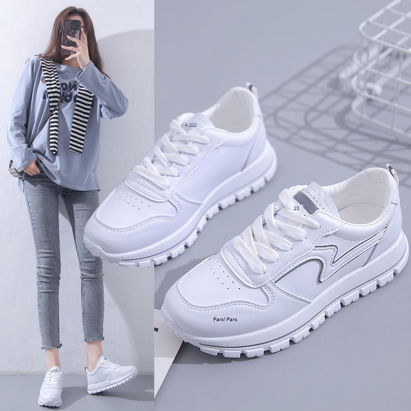 Phong cách mới nhất giày nhỏ màu trắng chống trượt giày hợp thời trang phiên bản Hàn Quốc giày chạy bộ giày thể thao bán chạy