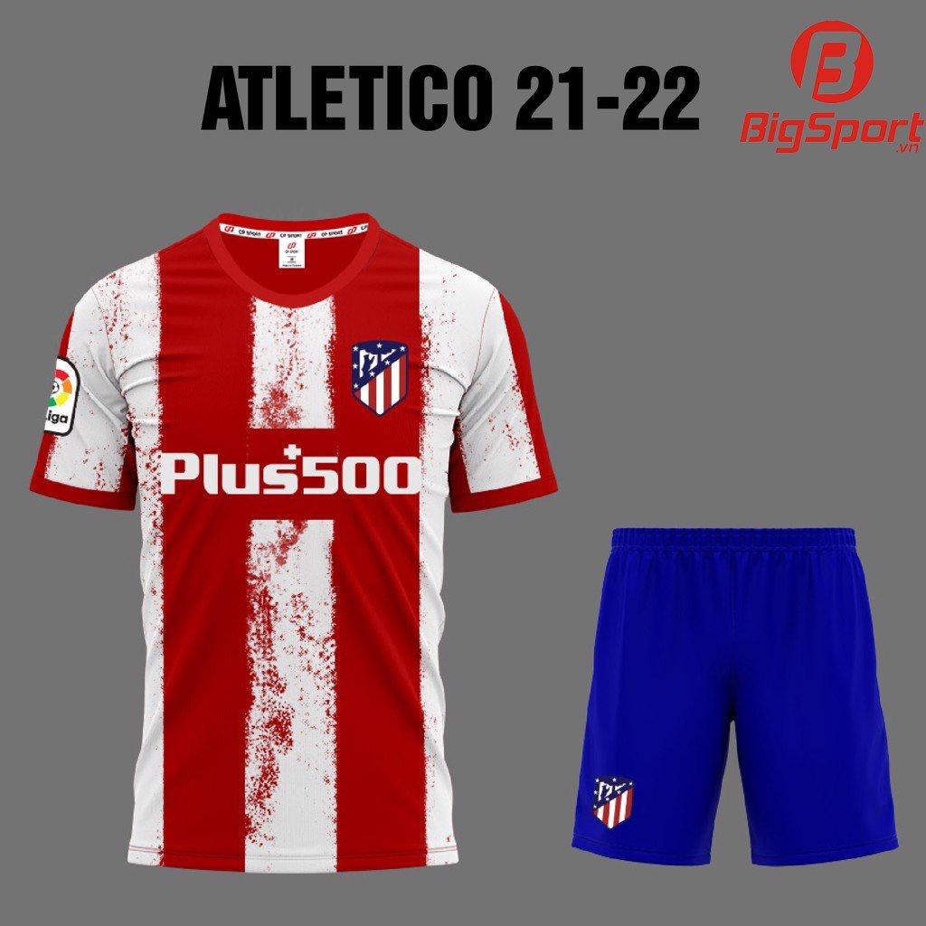 BỘ QUẦN ÁO ĐÁ BANH ĐỘI TUYỂN ATLETICO 2021 - (Thấm hút mồ hôi cực tốt, Chất liệu THUN LẠNH cao cấp