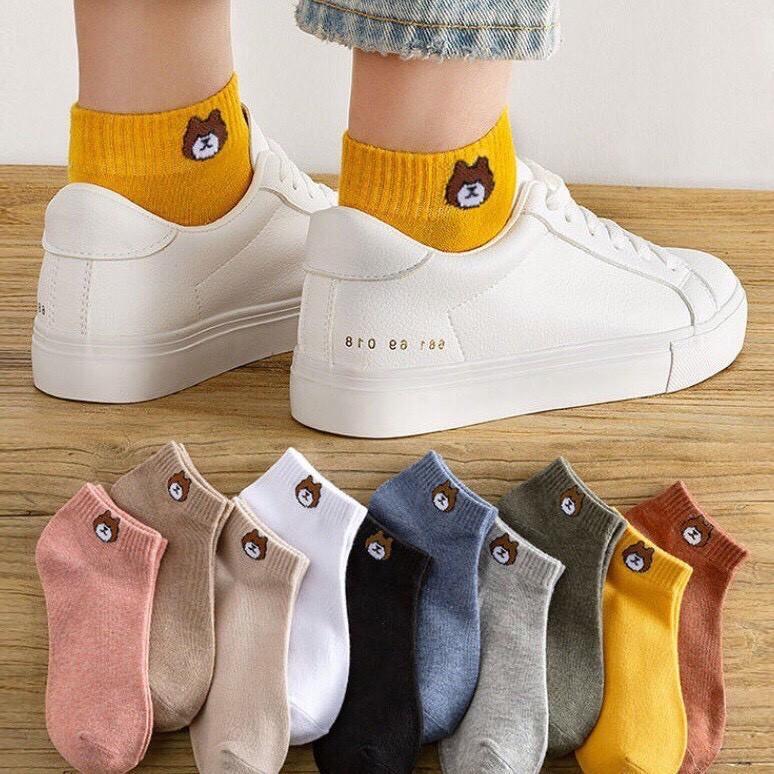 ️ GIÁ HỦY DIỆT️10 ĐÔI TẤT GẤU CỔ NGẮN ĐỦ MÀU ĐẸP