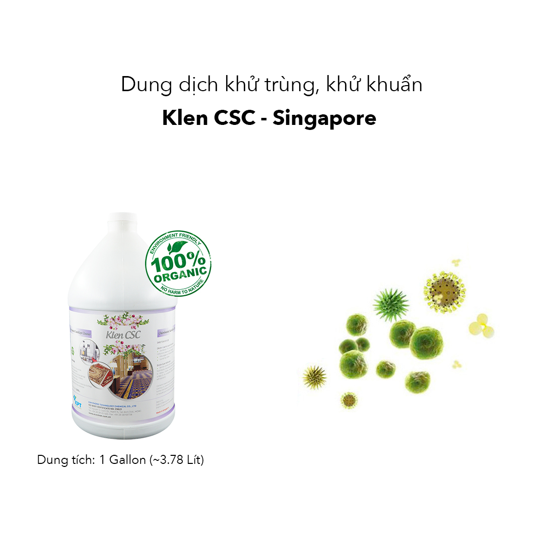 Dung Dịch Hữu Cơ KHỬ TRÙNG, DIỆT KHUẨN, NẤM MỐC - Klen CSC - Dung tích 1 Gallon