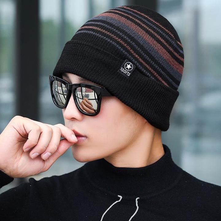 Mũ len kẻ beanie nhiều mầu AMIHOUSE