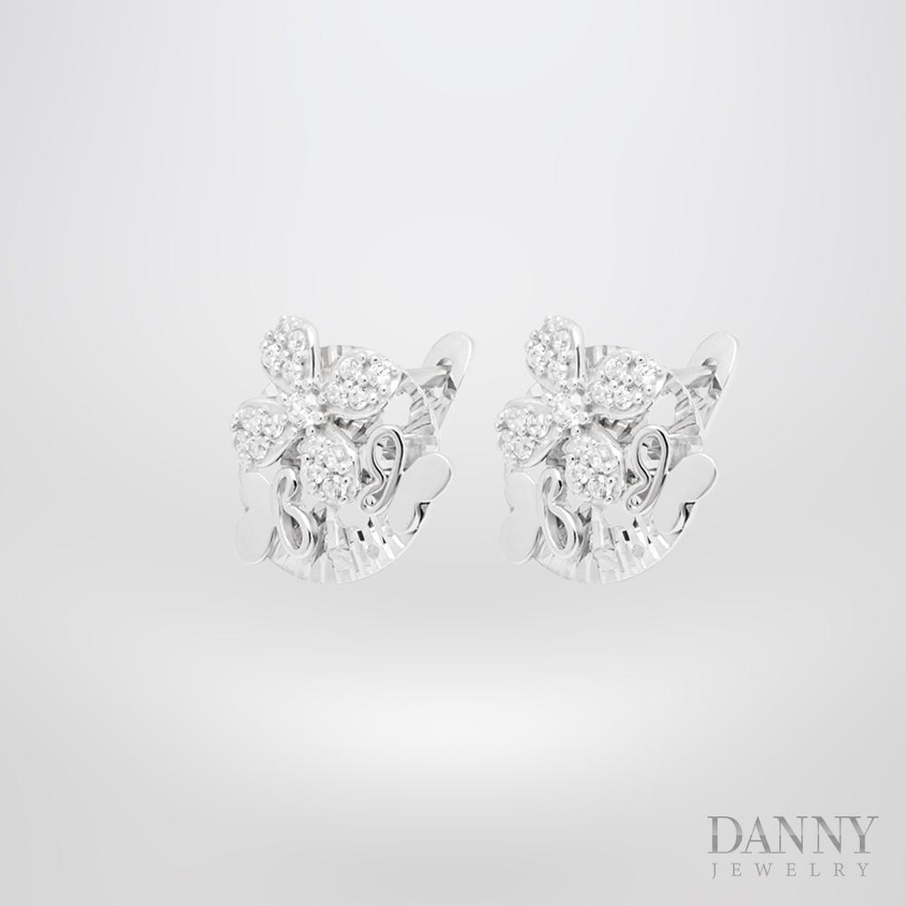 Bông Tai Nữ Bạc 925 Danny Jewelry Xi Bạch Kim Đính Đá CZ NI4GZ016