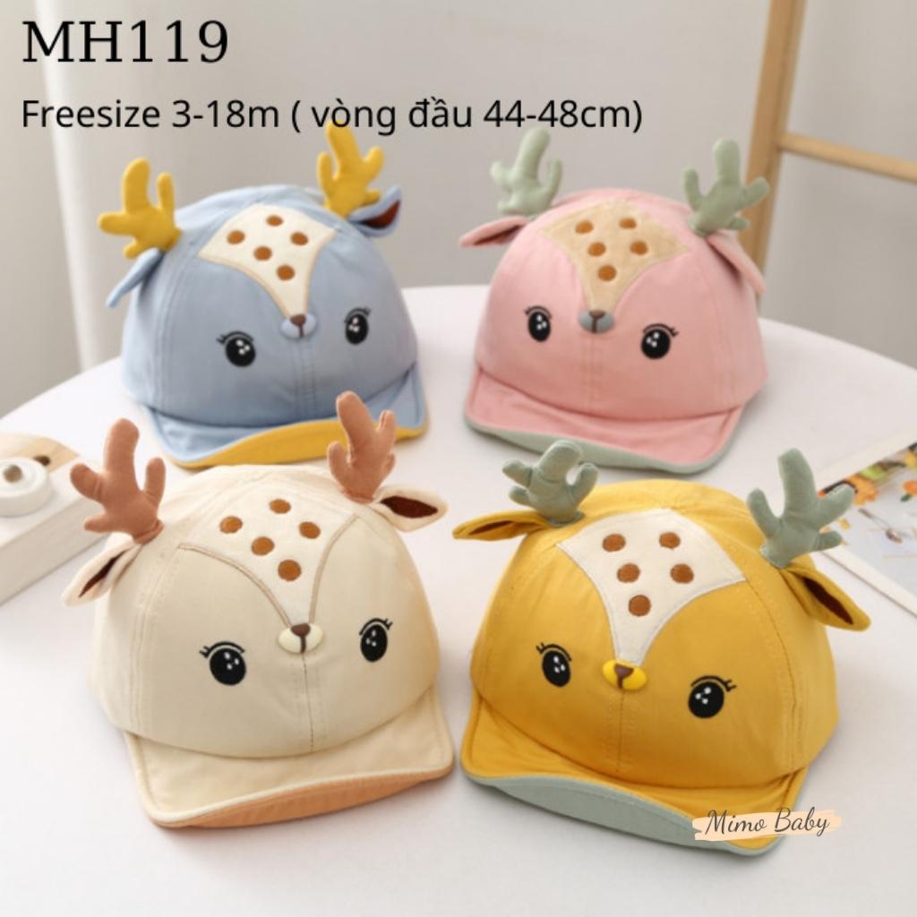 Mũ nón lưỡi trai hình chú nai dễ thương cho bé MH119 Mimo Baby