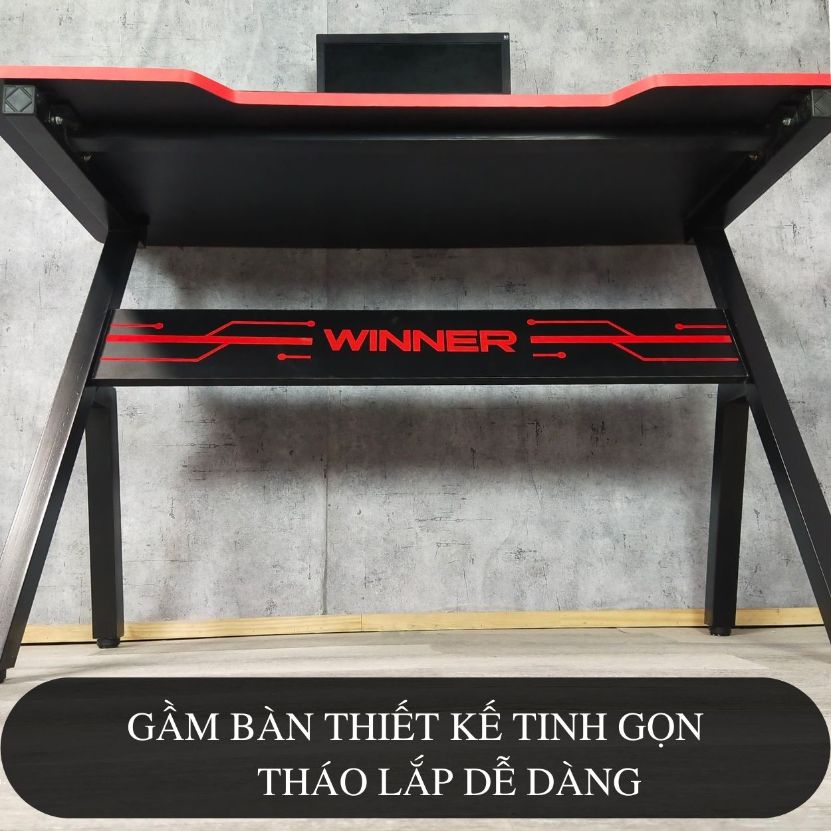 Bàn Gaming Fufutech Winner X2 120x60 Cm Không Rung Lắc Mặt Gỗ Mdf Có Giáp Đèn Led 7 Màu, Tích Hợp Cắm Sạc USB Nhiều Cổng, Giá Treo Tai Nghe, Khay Đựng Ly Gắn Bàn Gấp Gọn