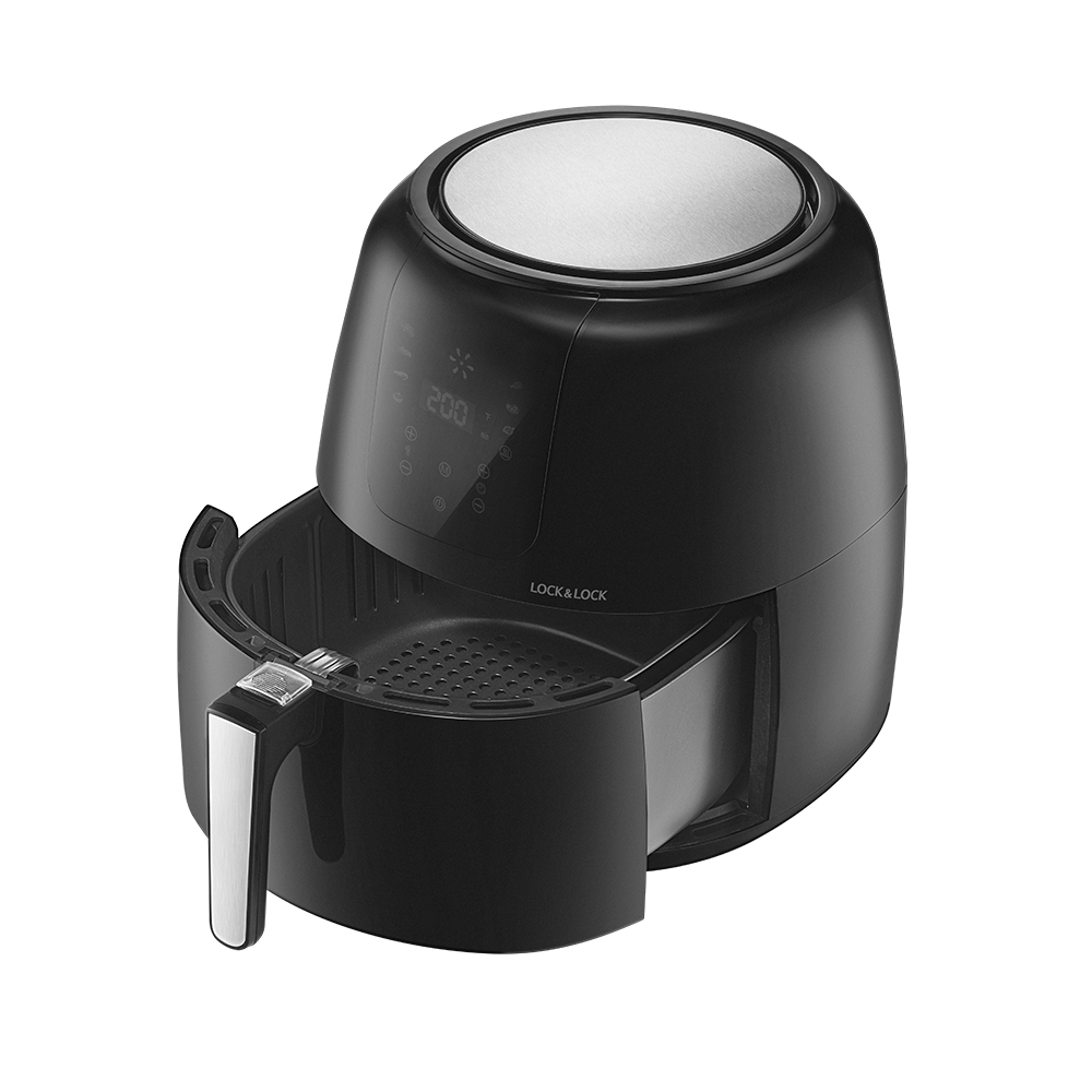 Nồi Chiên Không Dầu Điện Tử Lock&Lock EJF296BLK - Hàng Chính Hãng - Kèm Chảo Nướng Và Ống Hút Thẳng Inox