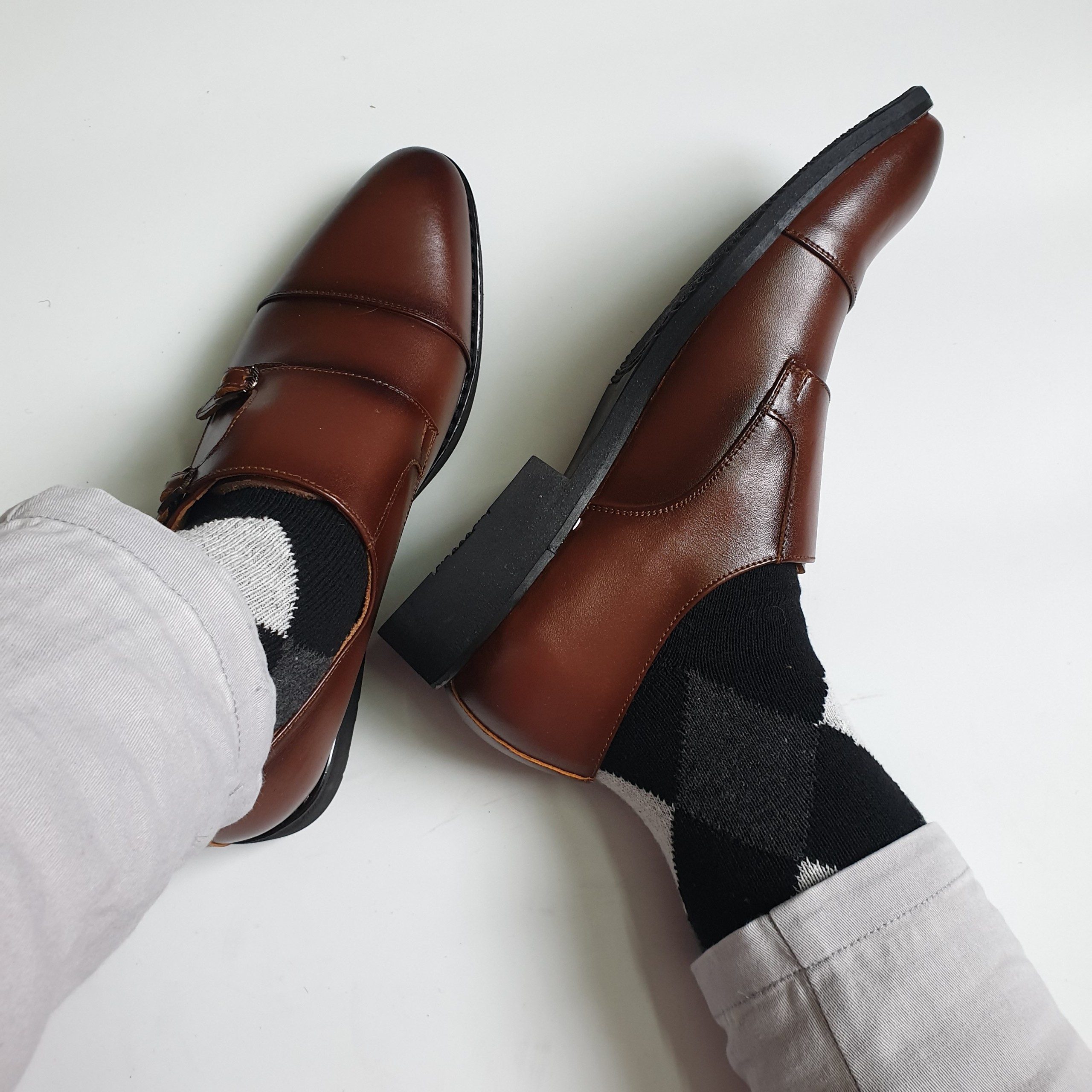 Bộ 5 đôi tất quả trám len thỏ cổ trung cho nam phong cách basic đi giày oxford giày tây