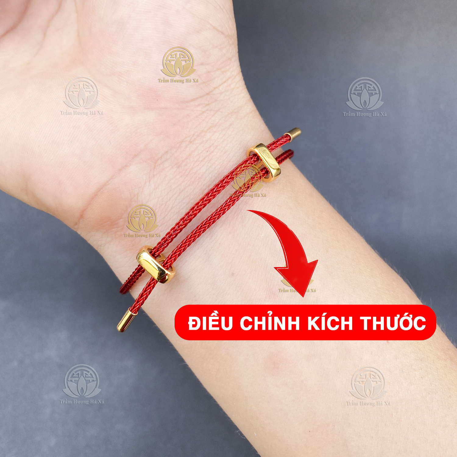 Vòng tay cỏ 4 lá đá ngọc bích phong thủy HÀ XÁ dây cáp đỏ đeo tay cặp đôi nam nữ may mắn tài lộc