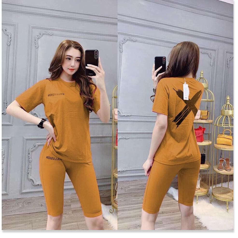 Set bộ lửng áo form rộng - thun cotton co giãn