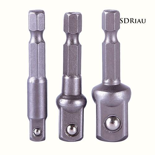 Bộ 3 đầu chuyển đổi mũi khoan 1 / 4 3 / 8 1 / 2 Inch tiện dụng