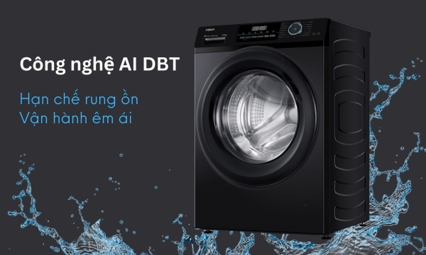 Máy giặt Aqua Inverter 8.5 kg AQD-A852J.BK - công nghệ AI DBT vận hành êm