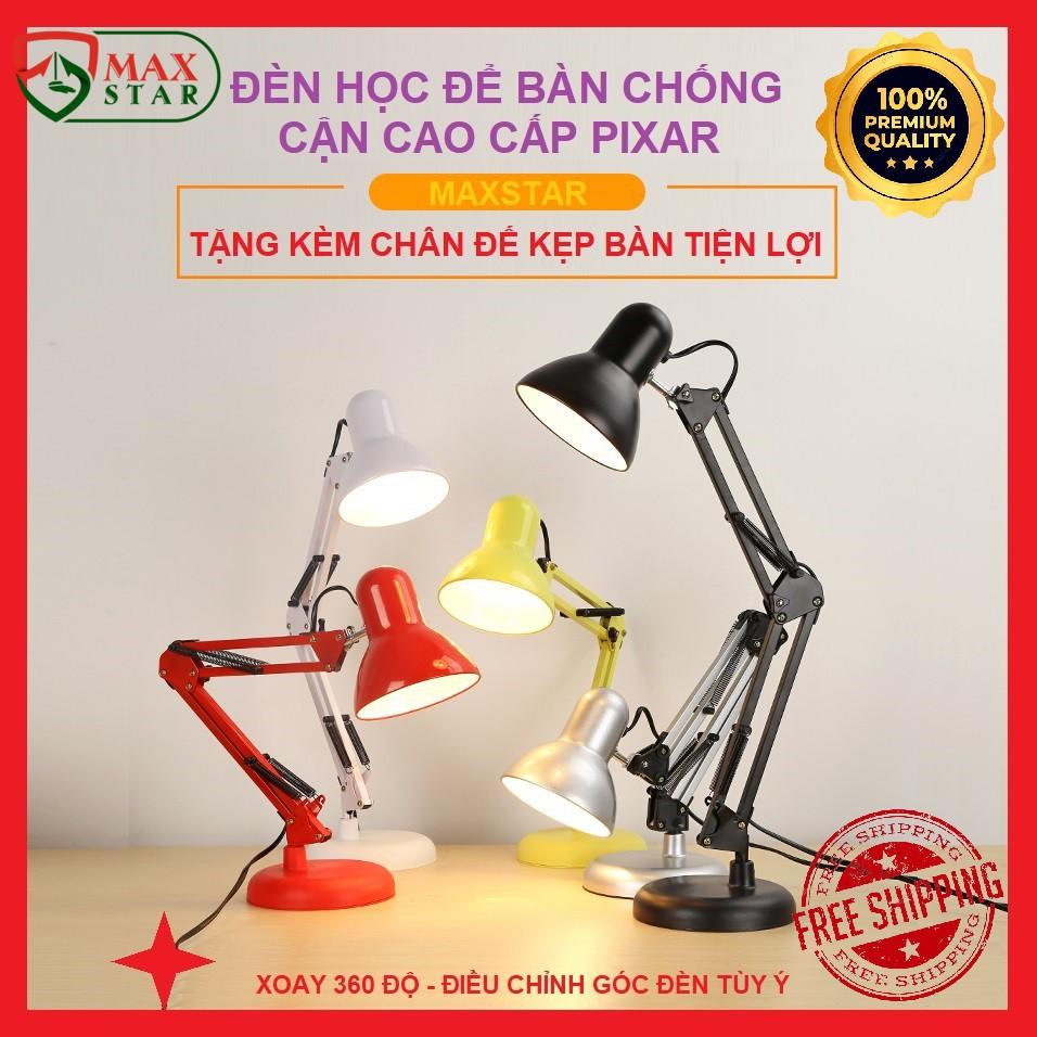 Đèn học kẹp bàn để bàn pixar chống cận tặng kèm kẹp bàn Đèn pixar cao cấp