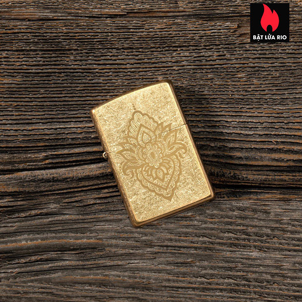 Bật Lửa Zippo 49798 – Zippo Henna Tattoo Design Tumbled Brass