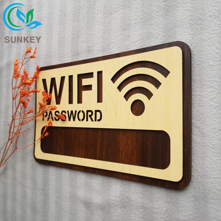 Bảng Gỗ Treo Tường Wifi - Kích Thước 25x15 cm - Trang Trí Quán Coffee