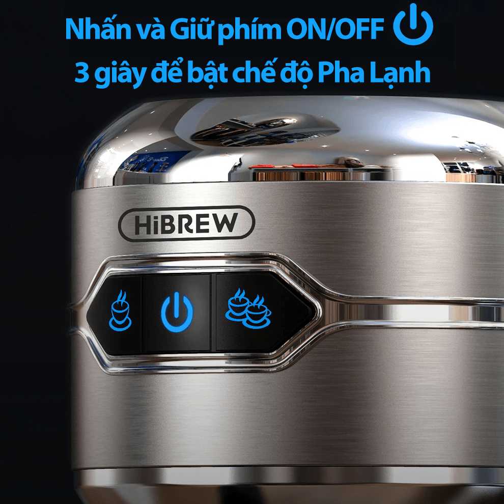 Máy pha cà phê HiBREW H11 pha cafe espresso bán tự động, mini nhỏ gọn cho gia đình, văn phòng, hot and cold đặc biệt, tặng kèm tấm lót, temper và ca đánh sữa 350ml, hàng chính hãng