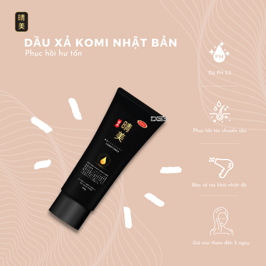 Dầu xả Komi Nhật Bản - Tinh chất Argan giữ màu tóc nhuộm, dưỡng ẩm, phục hồi hư tổn