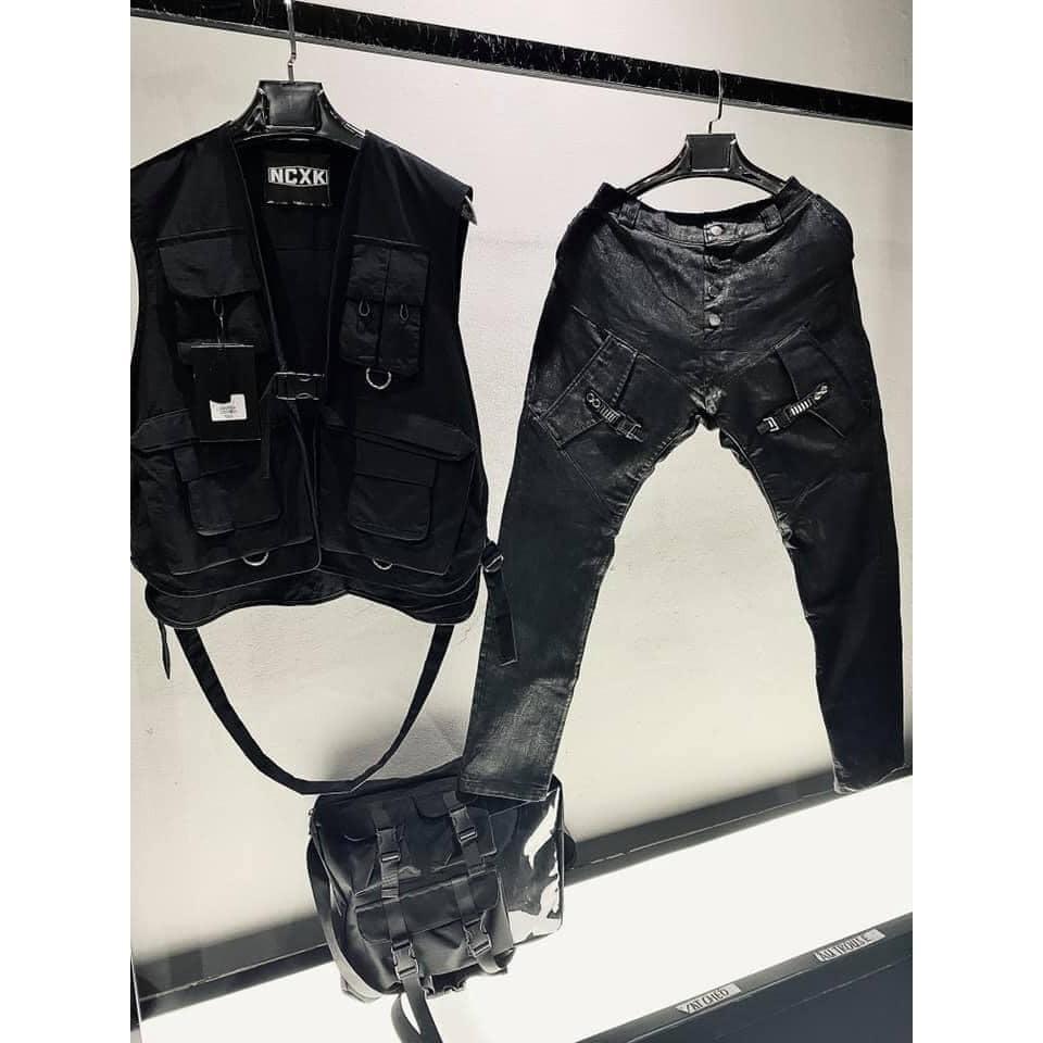 Quần Dài Nam 12.DESTINY Chi Tiết Khoá Đối Xứng Khoẻ Khoắn Chất Liệu Jeans Waxed Nhập Khẩu Màu Đen (THIẾT KẾ ĐỘC QUYỀN)