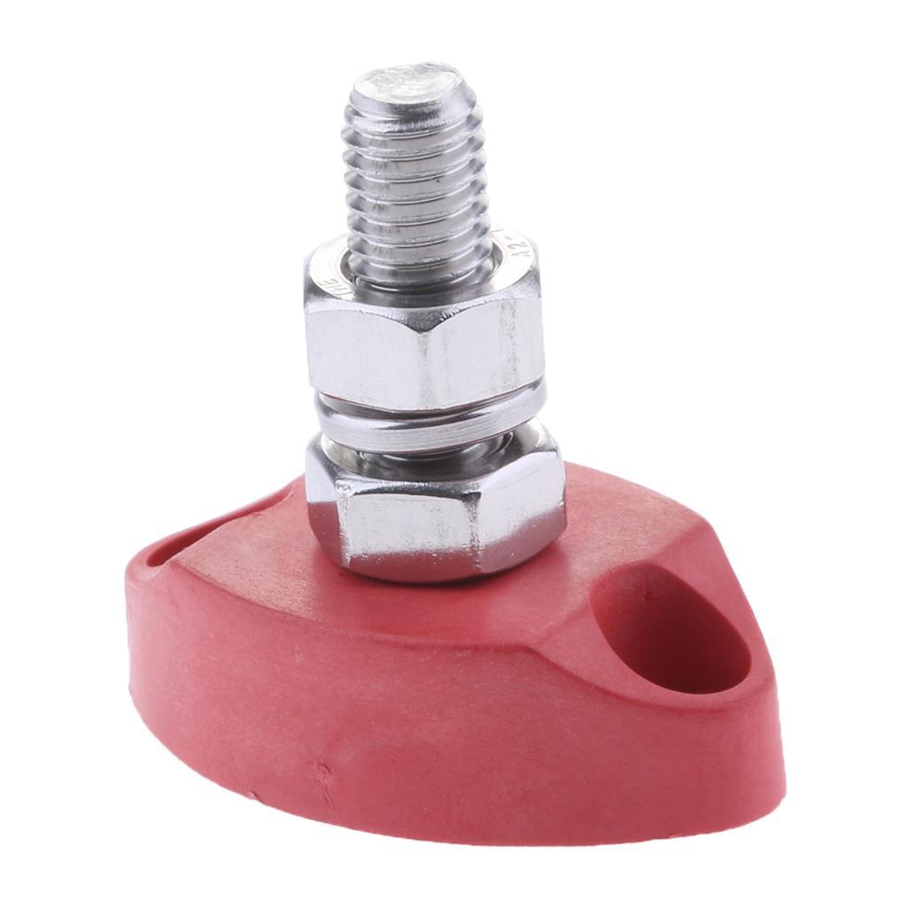 Red Junction Block Power Post Insulated Terminal Single Stud 6mm / 8mm