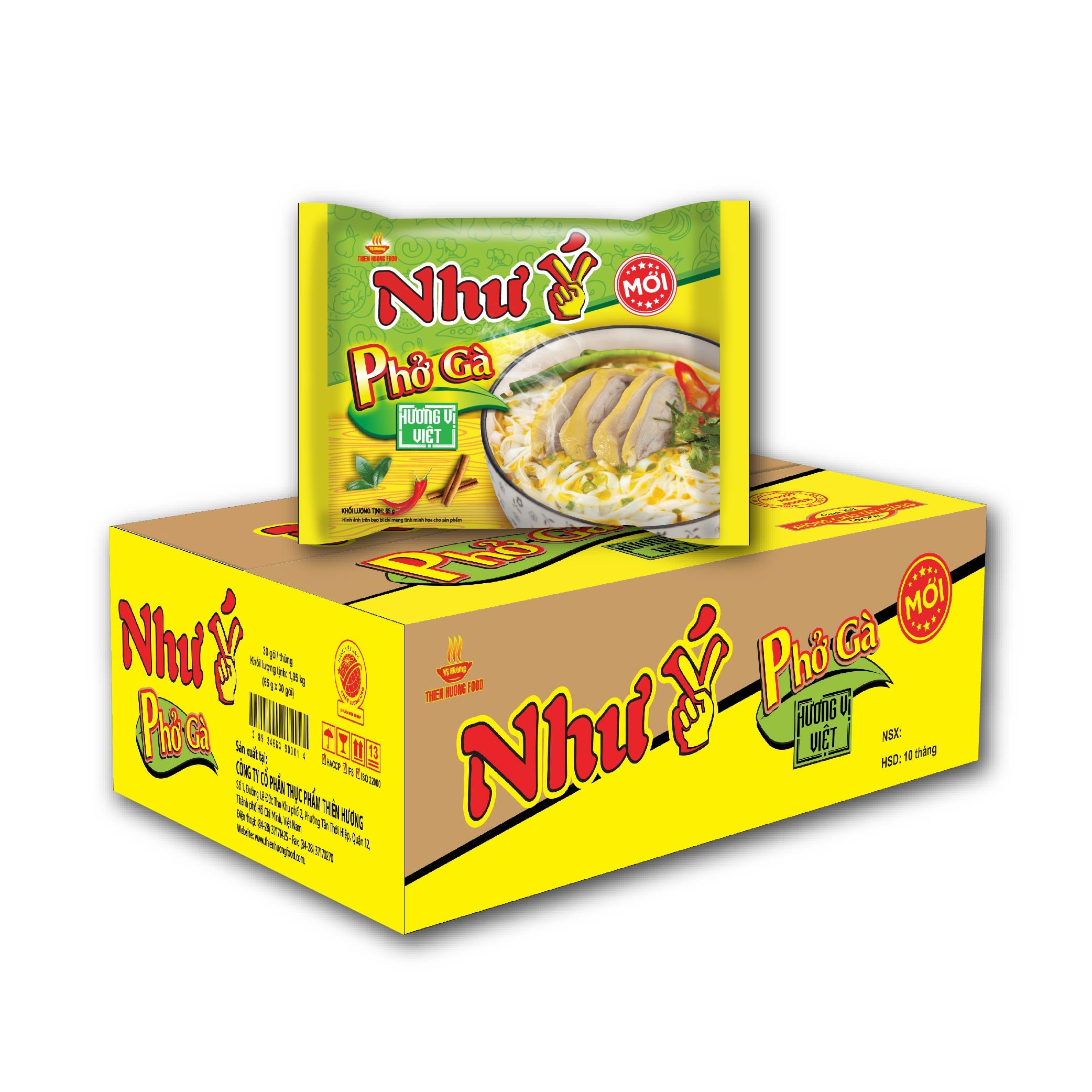 Thùng 30 gói Phở Như Ý Gà 65g/gói