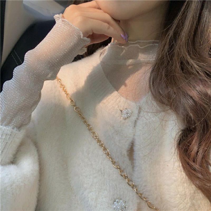 Áo thun mỏng cổ cao áo lót ulzzang