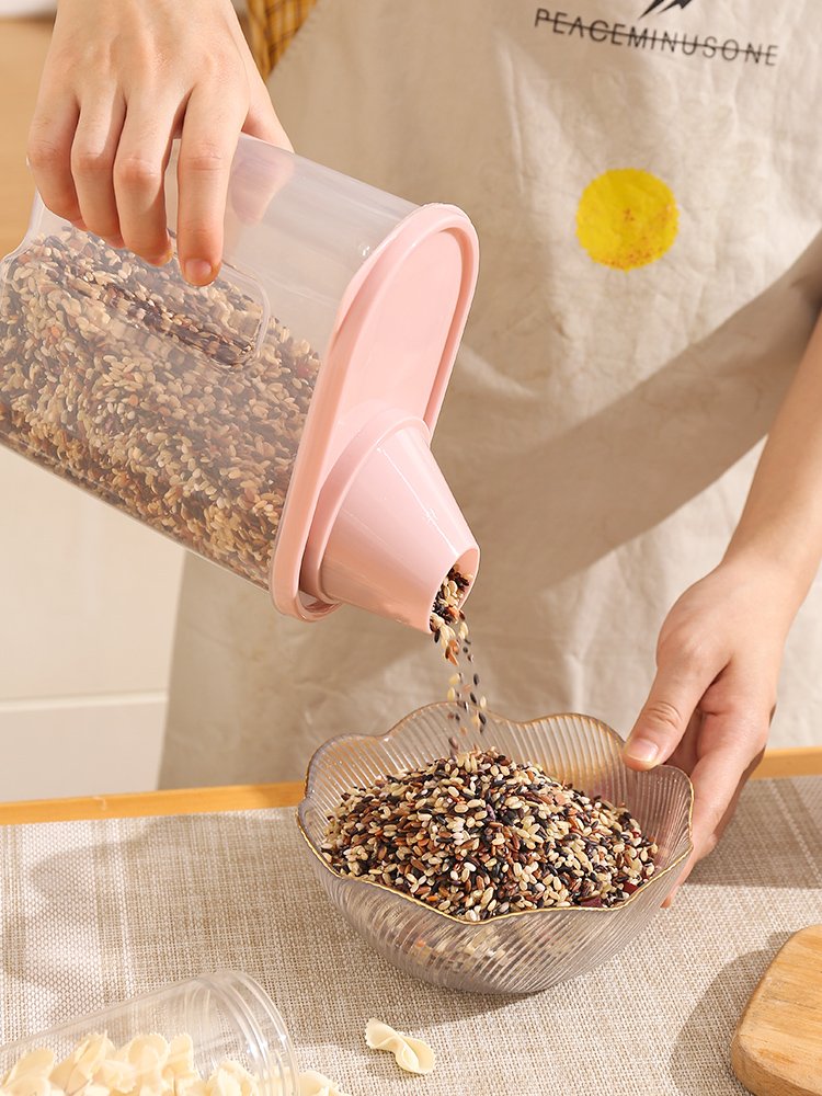 Bình đựng hạt ngũ cốc có nắp 2.5 lít tiện dụng, hộp đựng thực phẩm khô kín hơi chống ẩm kèm cốc đong