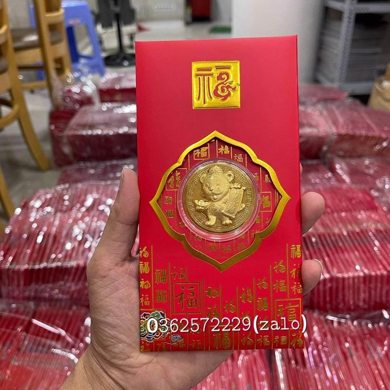 Bao Lì xì Hổ Hong Kong Mạ vàng 24k Lì xì tết