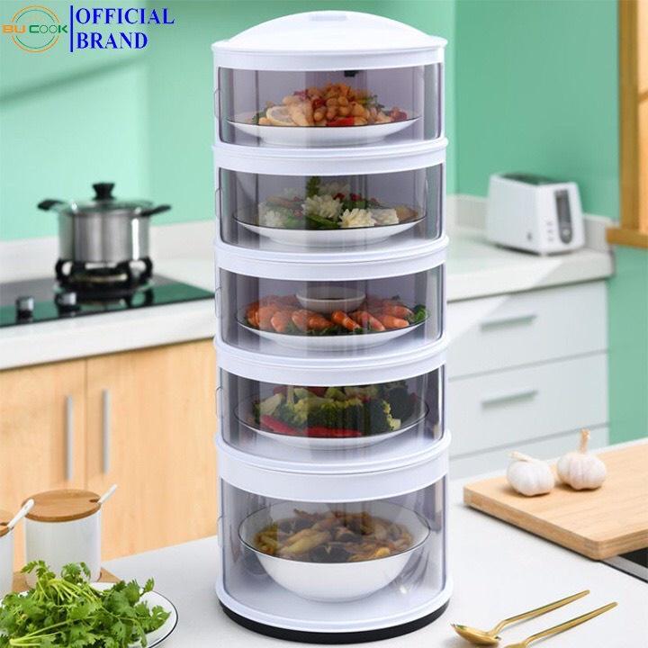 Lồng Bàn Đa Tầng, Khay Hộp Đậy Thức Ăn 5 Tầng - Giữ Nhiệt, Chống Bụi Và Côn Trùng