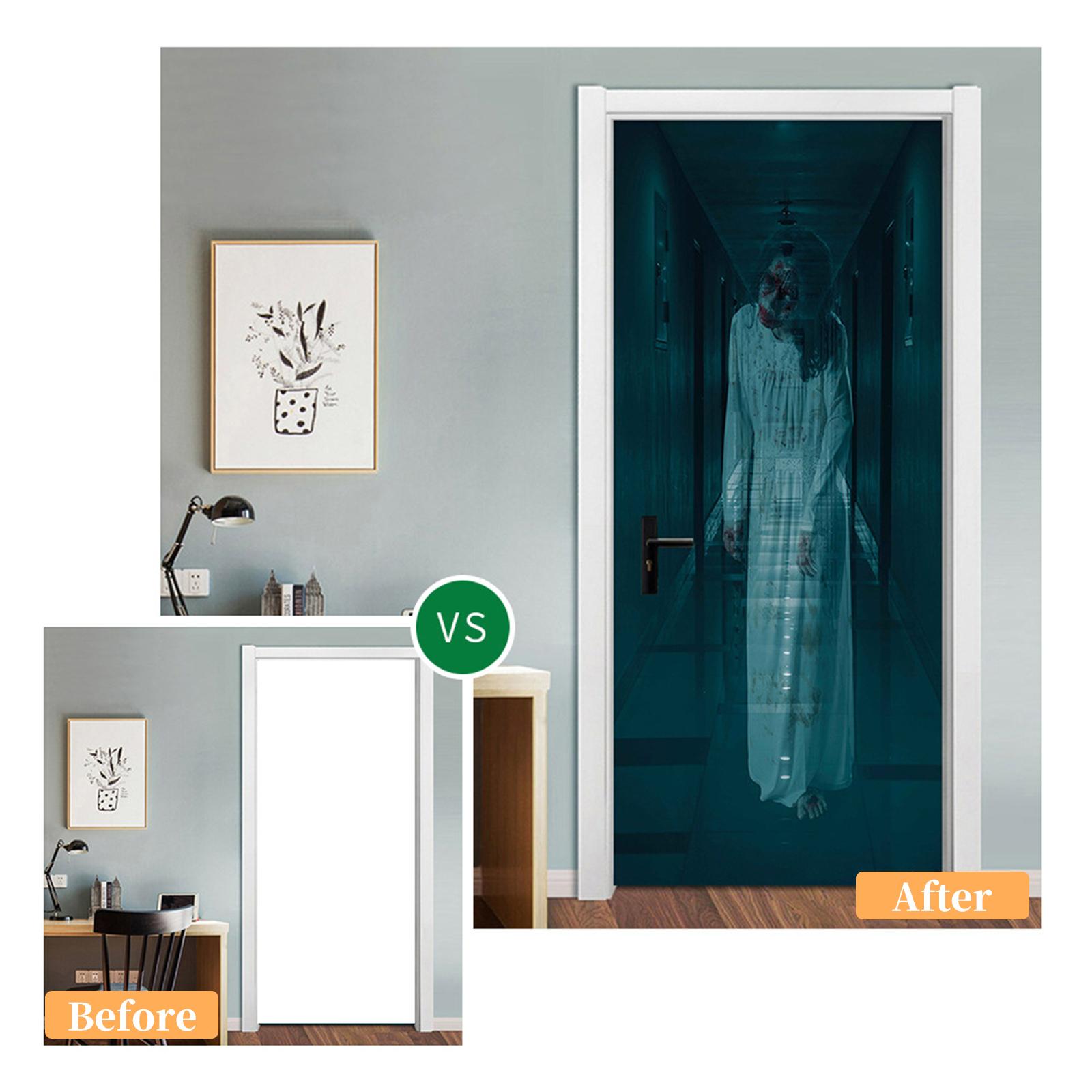 Miếng Dán Decal 3D Dán Cửa Có Thể Tháo Rời Trang Trí Halloween