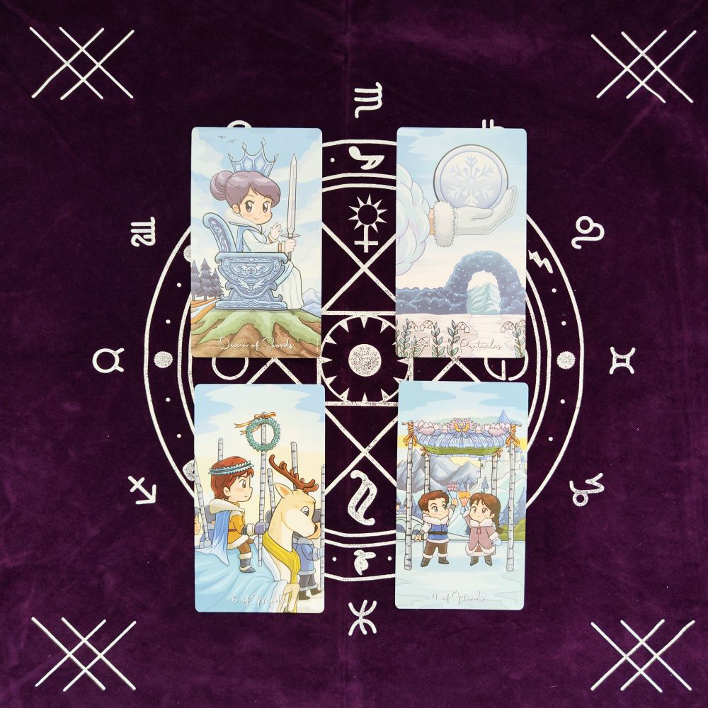 Bộ Bài Winter Magic Tarot 78 Lá Bài 7x12 Cm Tặng Đá Thanh Tẩy