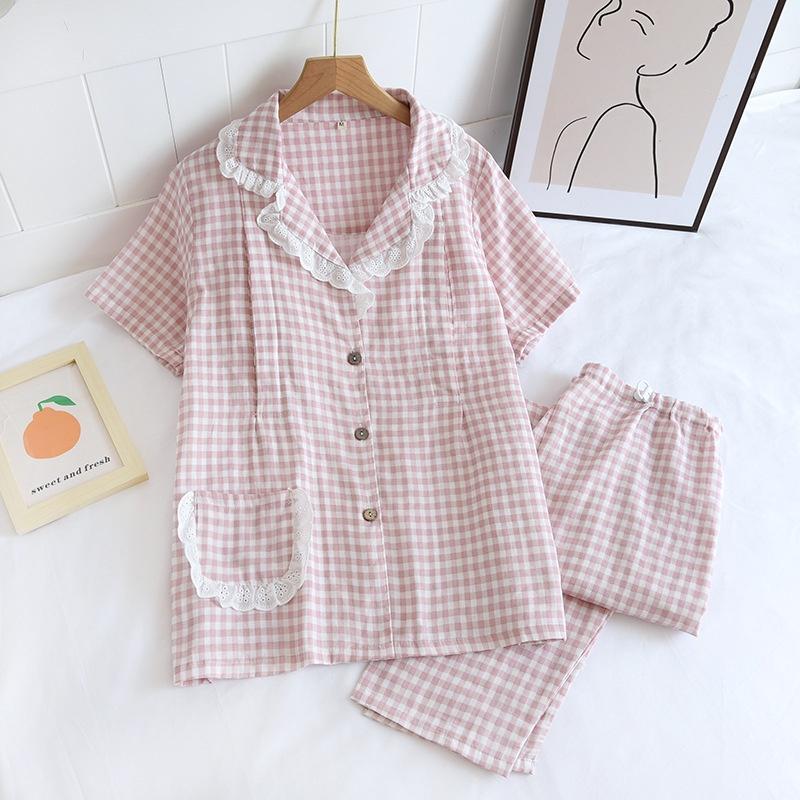 Pijama Bầu Và Sau Sinh Ngắn Tay, Đồ Bộ Cho Con Bú Azuno AZ182 Chất Liệu Xô Đũi Mặc Hè Thu