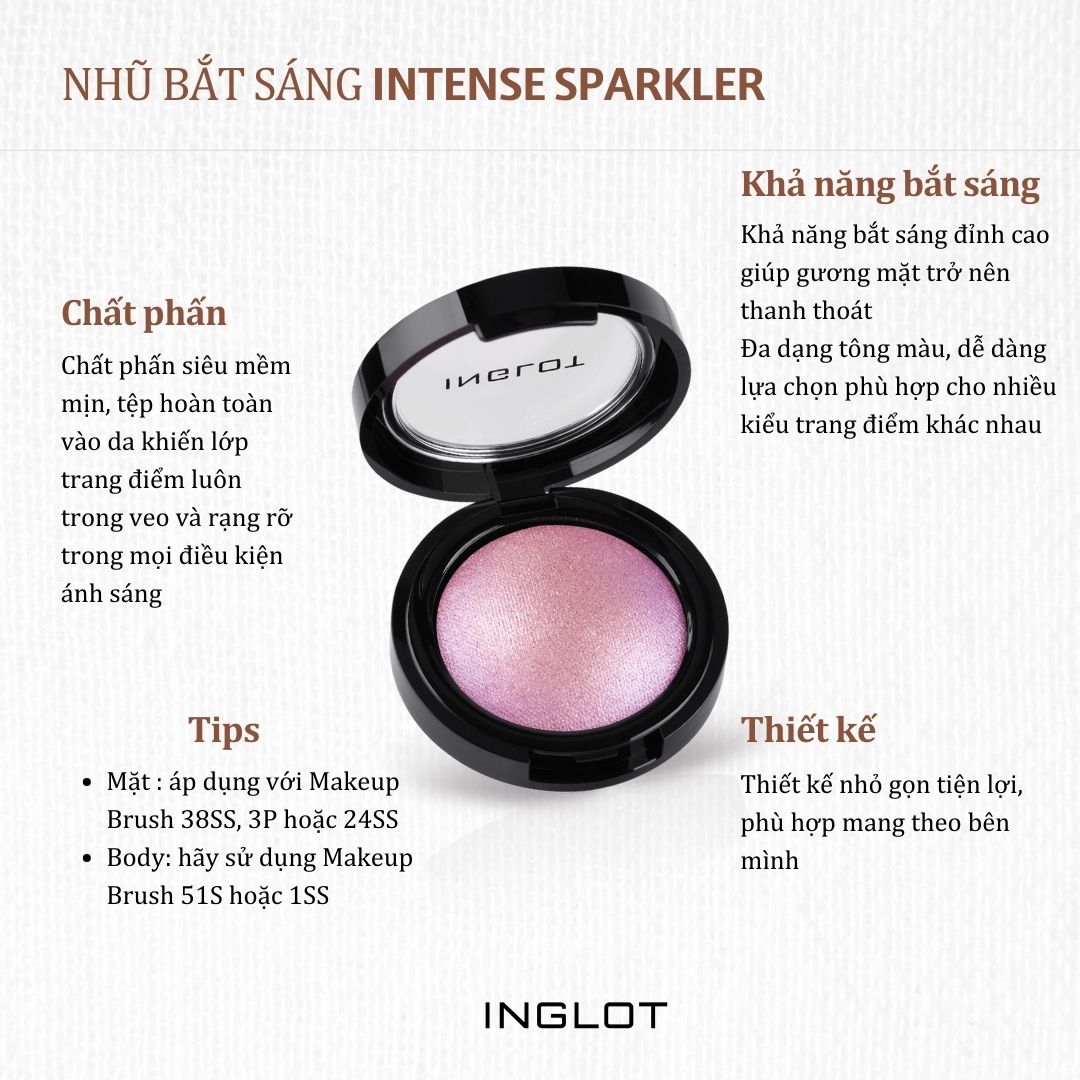 Nhũ bắt sáng dành cho mặt, body Intense Sparkler Highlighter (3.4g) INGLOT