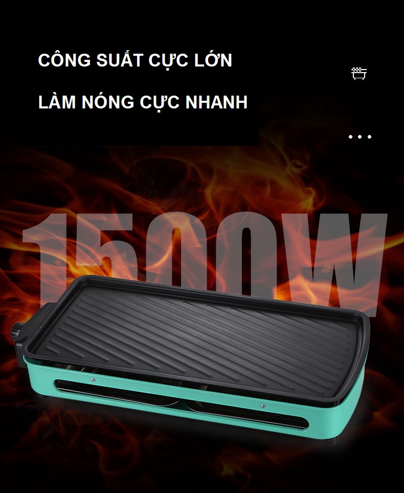 Bếp Nướng Điện Không Khói 1500W Công Nghệ Hàn Quốc Electric Cao Cấp - Hàng Chính Hãng