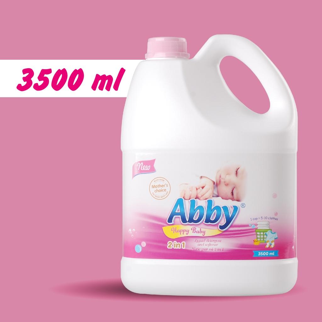 Nước giặt xả mẹ và bé 3500 ml ABBY Hồng an toàn, làm mềm vải, hương thơm dịu nhẹ, sạch vết bẩn trẻ em