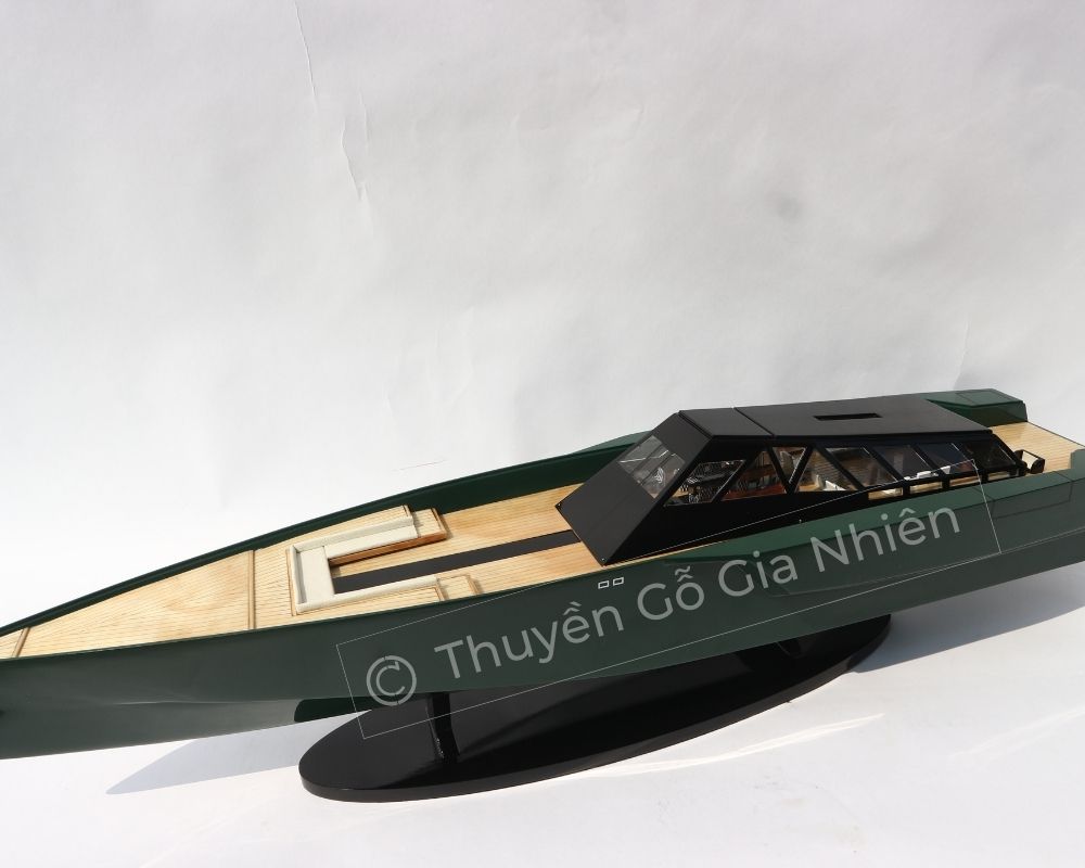 Mô Hình Thuyền Gỗ Phong Thủy Dạng Thuyền Đua Tốc Độ WALLY POWER 118 GREEN Chính Hãng Hàng Xuất Khẩu Chất Lượng Cao