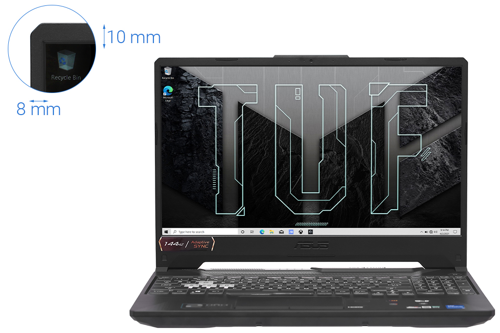 Laptop Asus FX506HC i5 11400H/8GB/512GB/4GB RTX3050/15.6&quot;F/144Hz/Win11/(HN144W)/Đen - Hàng chính hãng