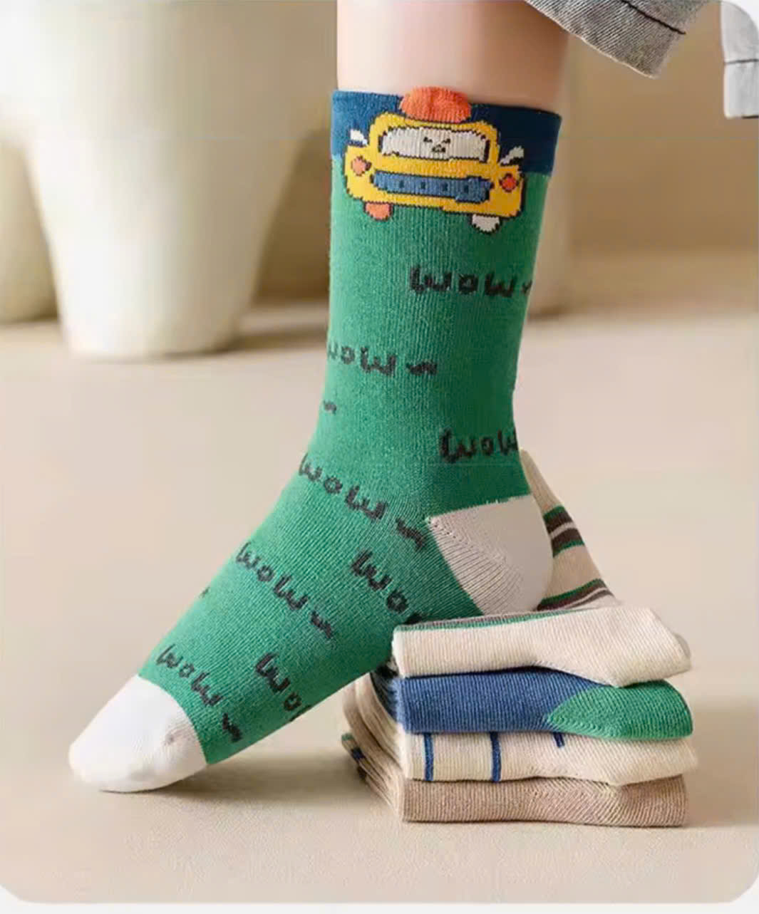 SET 5 ĐÔI TẤT VỚ XANH DỄ THƯƠNG TỪ 1-12 TUỔI DÀNH CHO BÉ TRAI BÉ GÁI