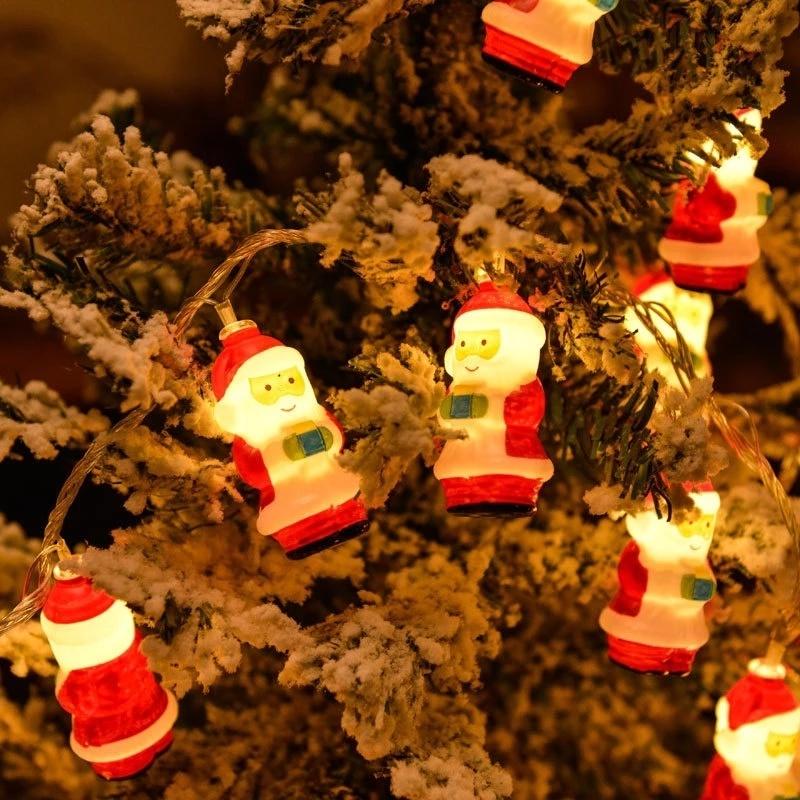 Dây đèn LED 10/20 bóng hình ông già Noel trang trí Giáng Sinh
