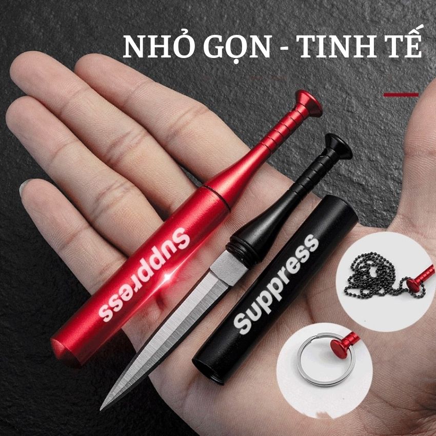 Dao Phượt Mini Thép 2CR13 Chống Rỉ Treo Móc Dao Cắm Trại Tiện Lợi