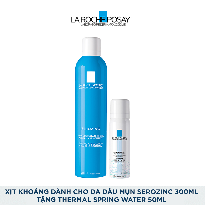 Xịt khoáng dành cho da dầu mụn La Roche Posay Serozinc 300ml Tặng Thermal Spring Water 50ml