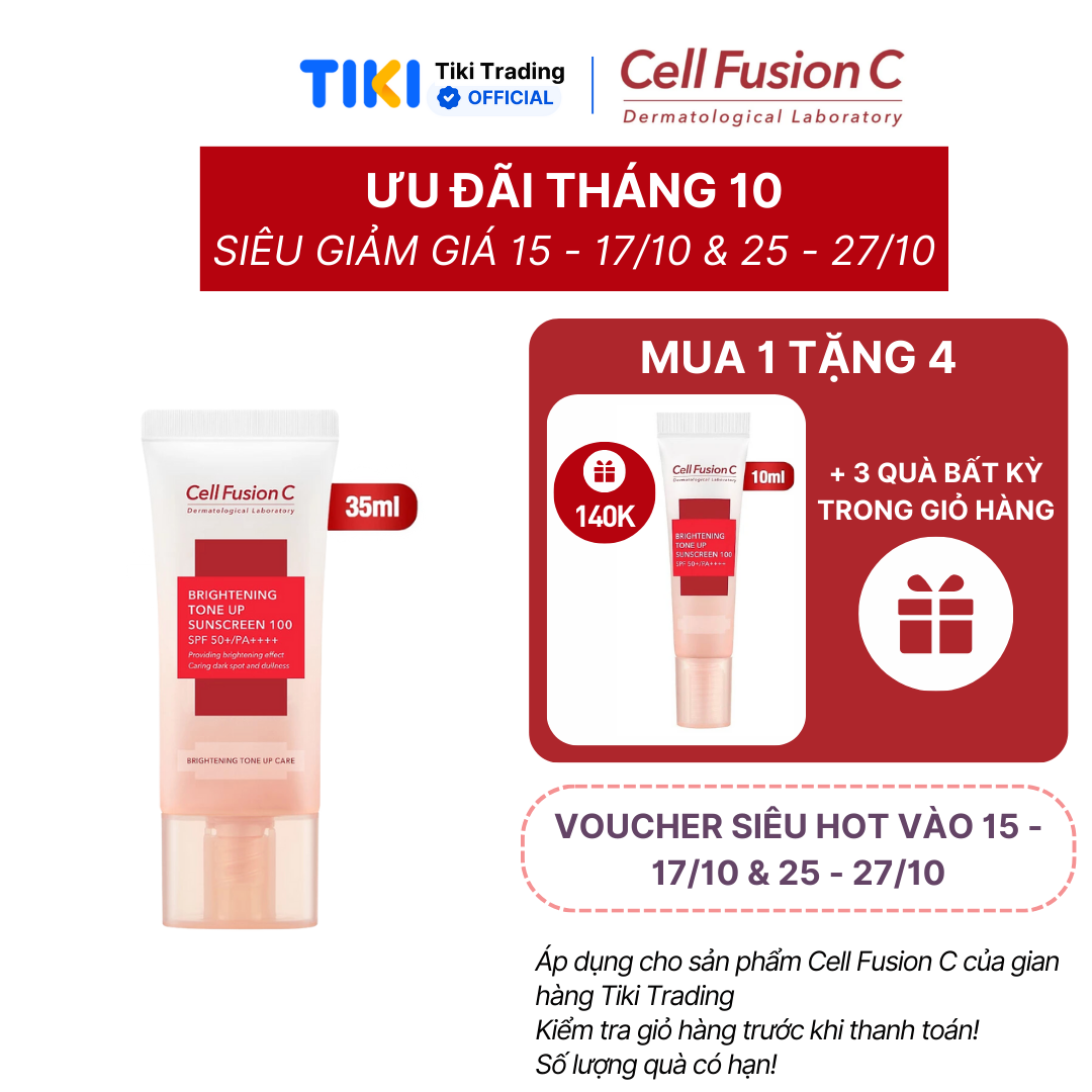 Kem Chống Nắng Dưỡng Trắng Nâng Tone Da Cell Fusion C Brightening Tone Up Sunscreen 100 SPF50+/ PA ++++ (35ml)