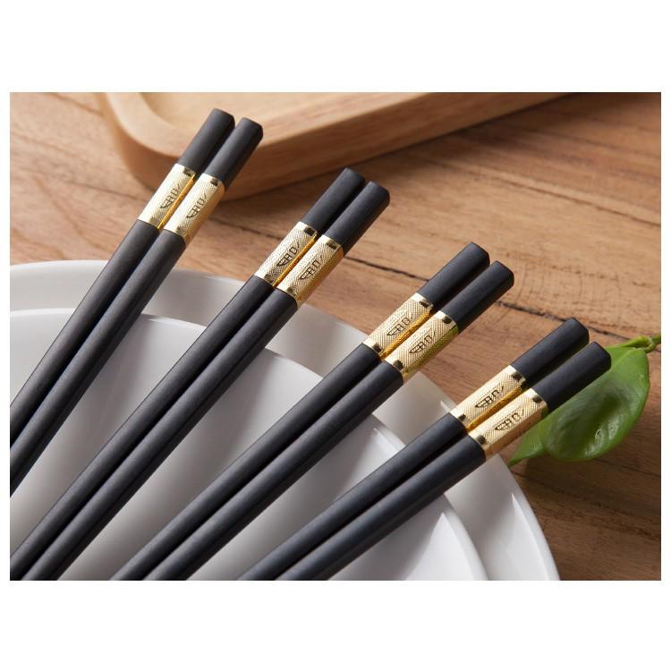 BỘ 10 ĐÔI ĐŨA HỢP KIM ĐẦU BỌC VÀNG CHỐNG MỐC CHỐNG TRƯỢT SANG TRỌNG