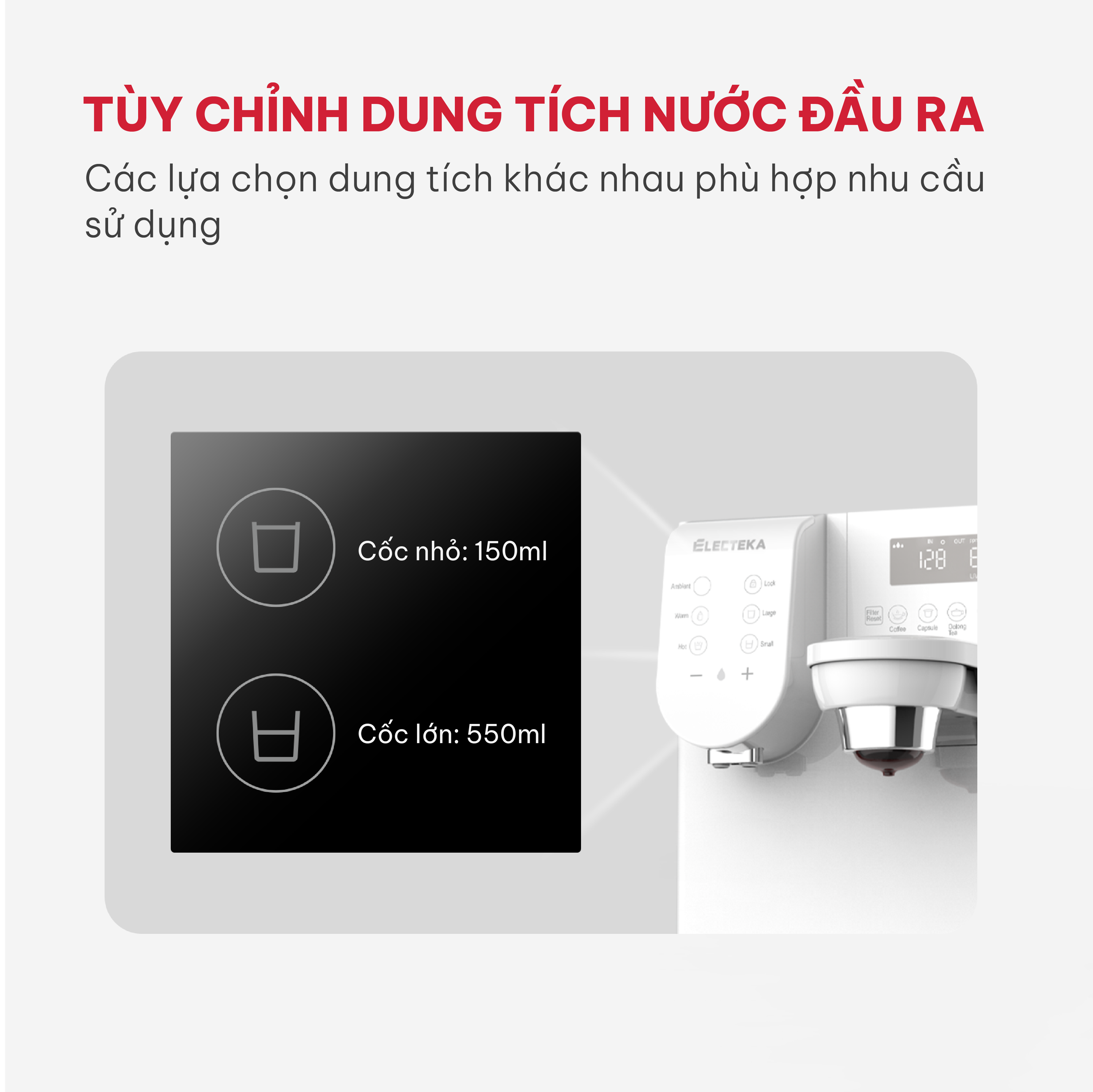 Máy lọc nước RO để bàn đa năng Electeka E8B - Hàng chính hãng