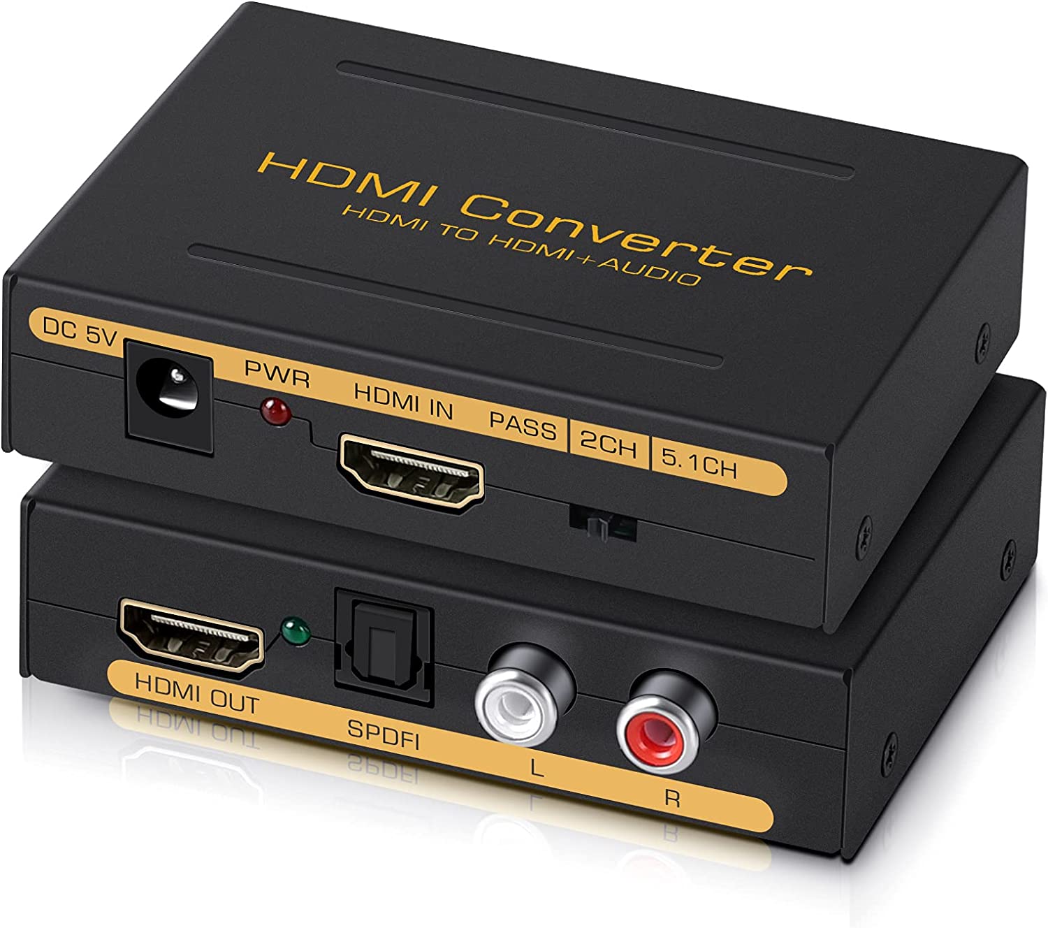 Bộ chuyển đổi HDMI Converter to HDMI + Audio( SPDIF + RCA L/R Stereo ) for Fire Stick Xbox PS5 Support 3D HDCP2.2 18Gpbs