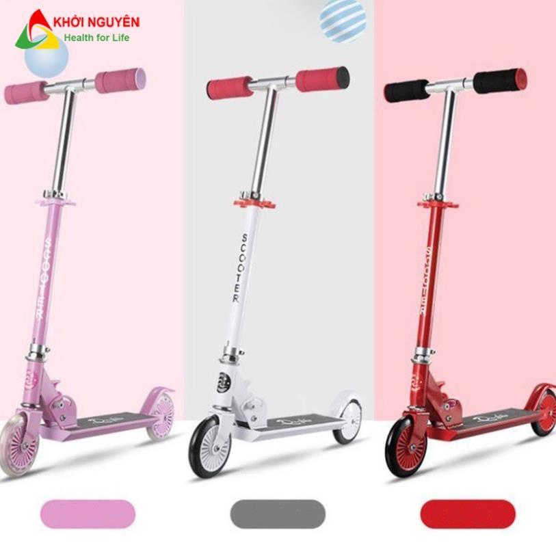 Xe scooter hàng đẹp có đèn led và chân trống tiện lợi, chịu tải đến 50kg quà tặng sinh nhật và năm mới |KHOINGUYENSPORT