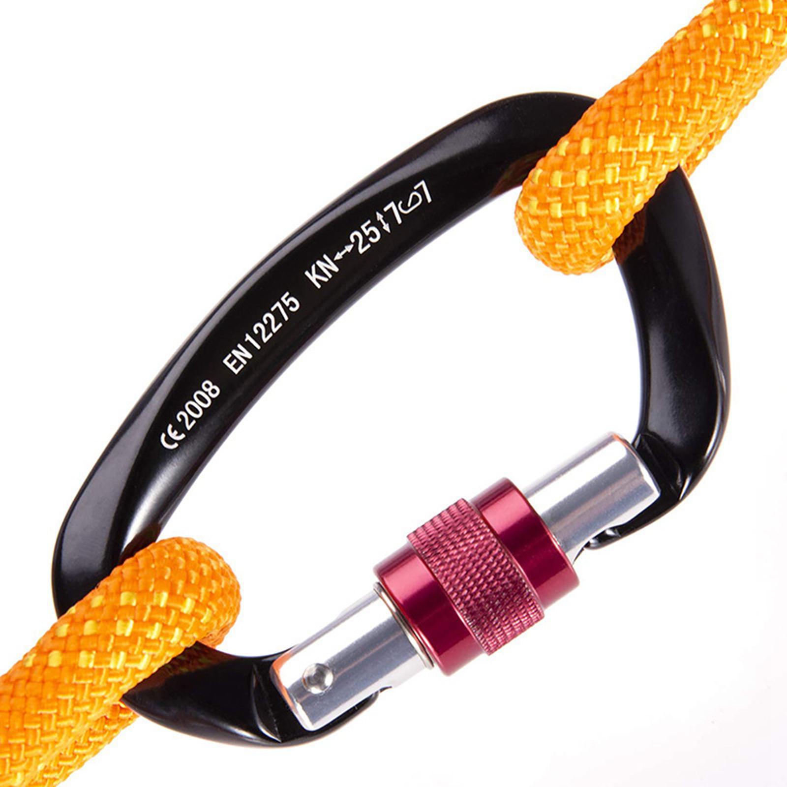 D Shaped Carabiner Buckle Small Carabiner Clip for Rappelling Caving Camping