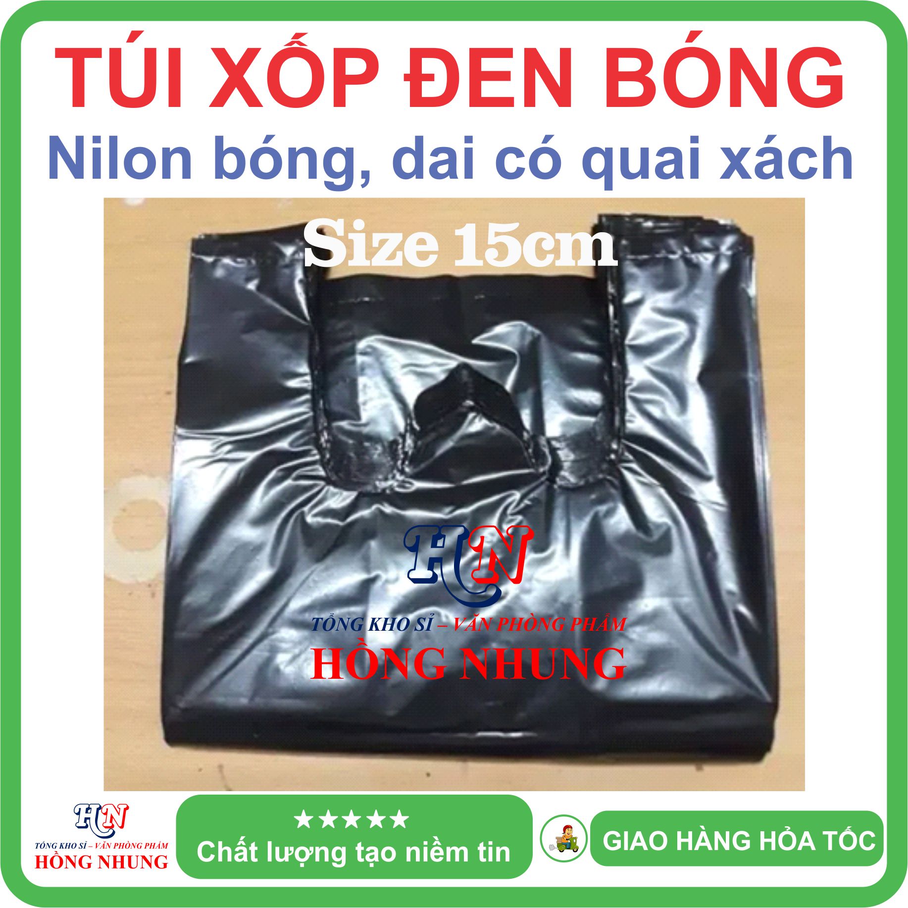 [SALE] 1kg túi xốp đen bóng loại 1 - Chất liệu nilon dai, bóng đẹp, chắc chắn, cho bạn an tâm đóng hàng