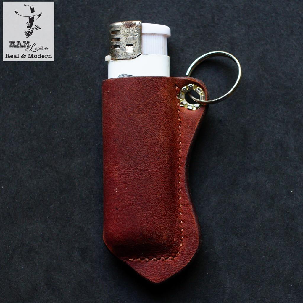 Túi đựng bật lửa da bò thật handmade bền chắc cao cấp bền chắc - RAM Leather