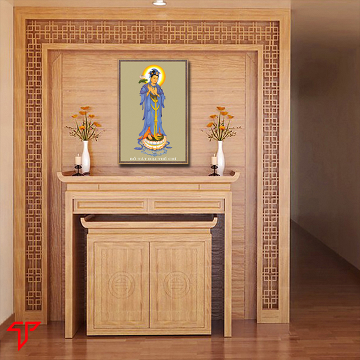 Tranh treo tường Phật giáo trang trí nhà cửa hiện đại mẫu quan thế âm bồ tát, Tranh Phật Giáo Tam Thánh 2403